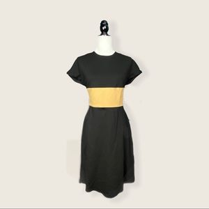 Anne Klein Black/Camel Color Block Midi Dress 4